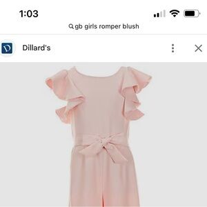 GB big  Girls Tiered Ruffle Sleeve Romper in blush